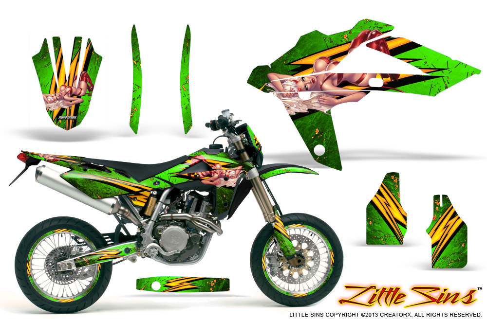 Husqvarna SMR 05-07 Graphics Kit Little Sins Green NP Rims